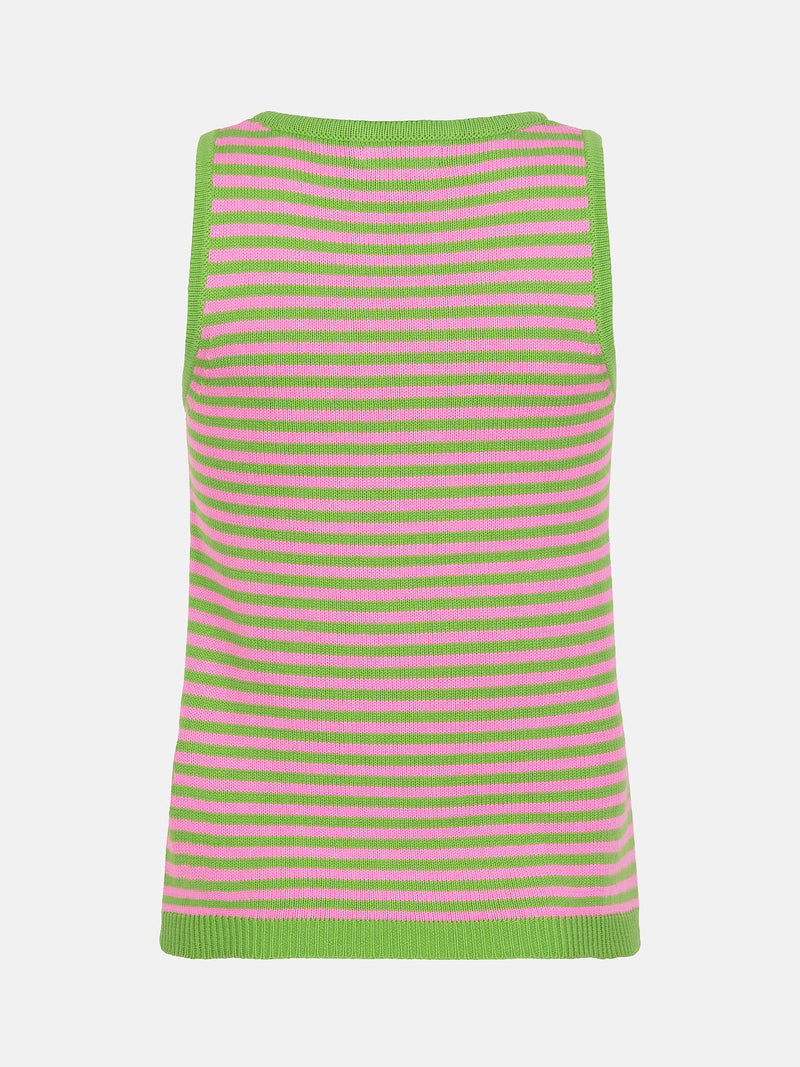 YD KNITTED TOP groen/roos