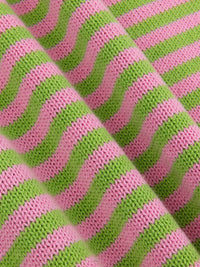 YD KNITTED TOP groen/roos