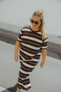 KCWINNIE DRESS streep bruin