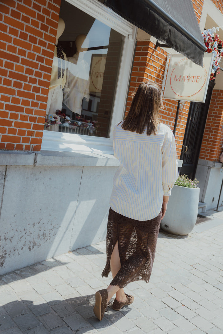 KACORNELIA LACE SKIRT bruin