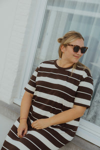 KCWINNIE DRESS streep bruin