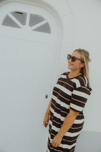KCWINNIE DRESS streep bruin