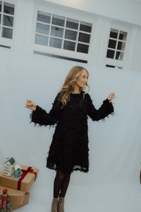 YASDIO LS DRESS zwart