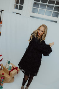 YASDIO LS DRESS zwart