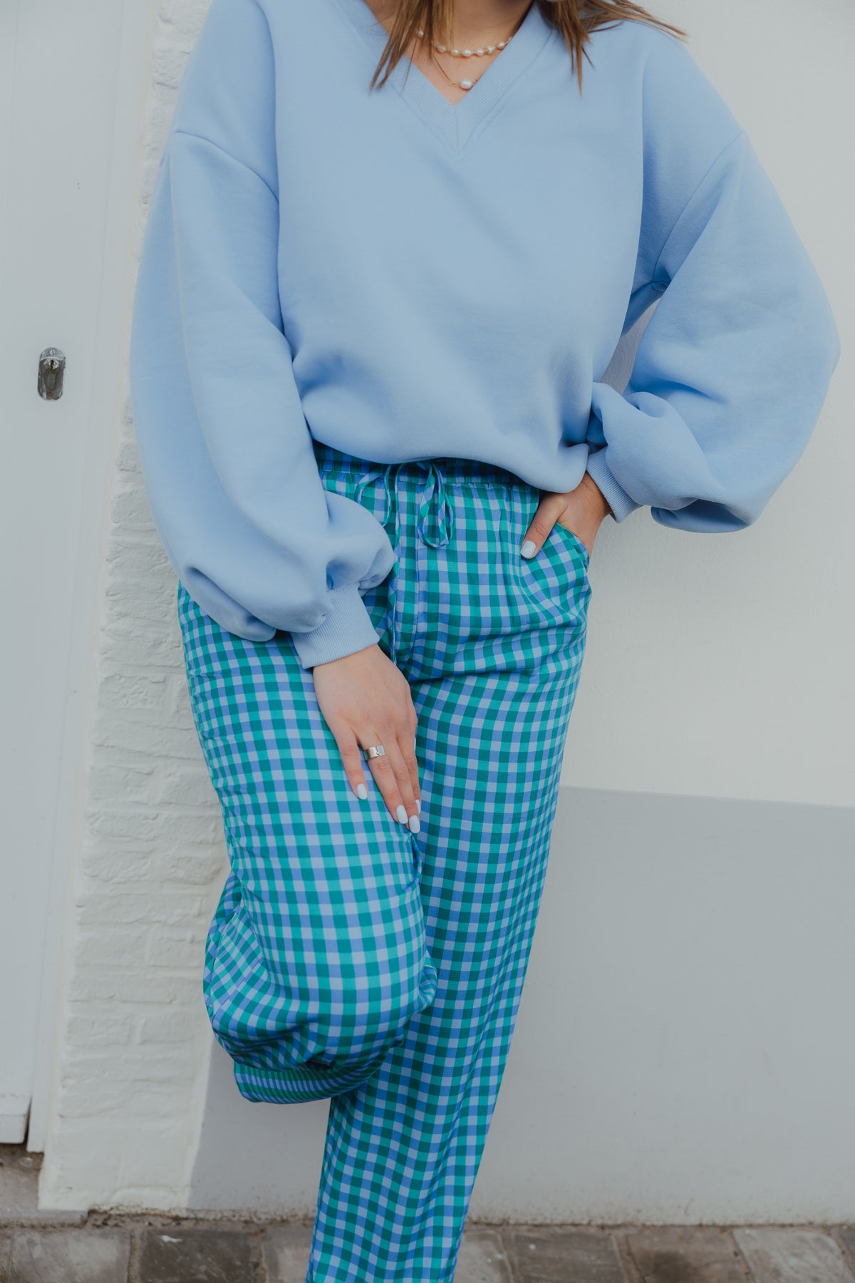 YD PANTS KATE bleu/green