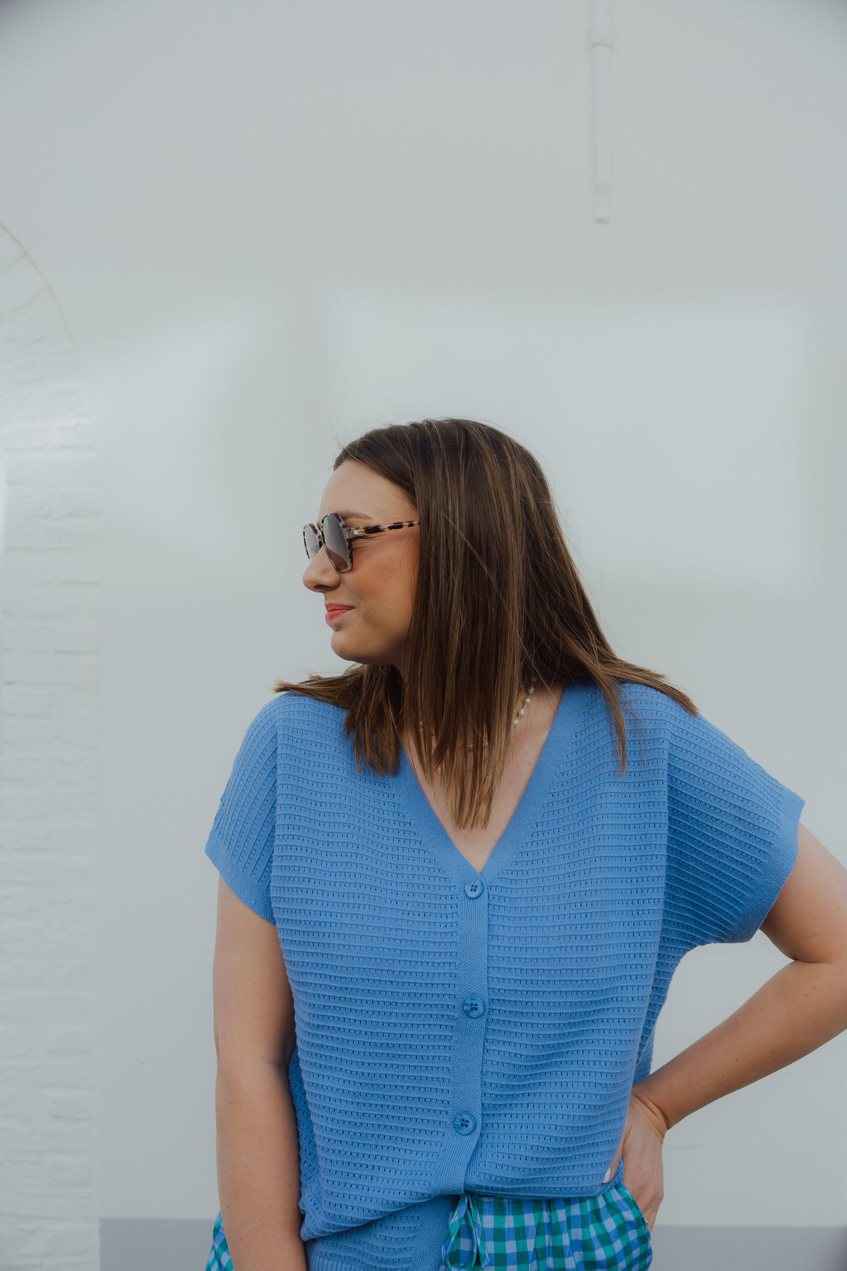 YD KNITTED TOP ELIN blauw
