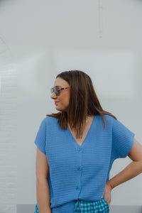 YD KNITTED TOP ELIN blauw
