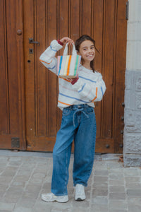 NKFOLENSKA LS KNIT streep/wit