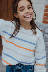 NKFOLENSKA LS KNIT streep/wit