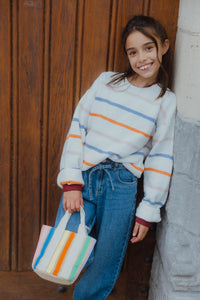 NKFOLENSKA LS KNIT streep/wit