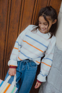 NKFOLENSKA LS KNIT streep/wit