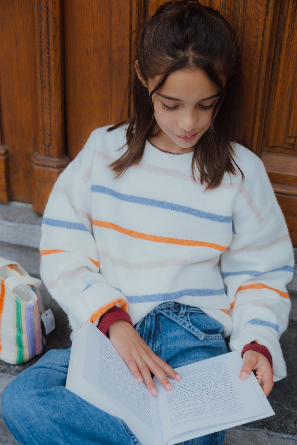 NKFOLENSKA LS KNIT streep/wit