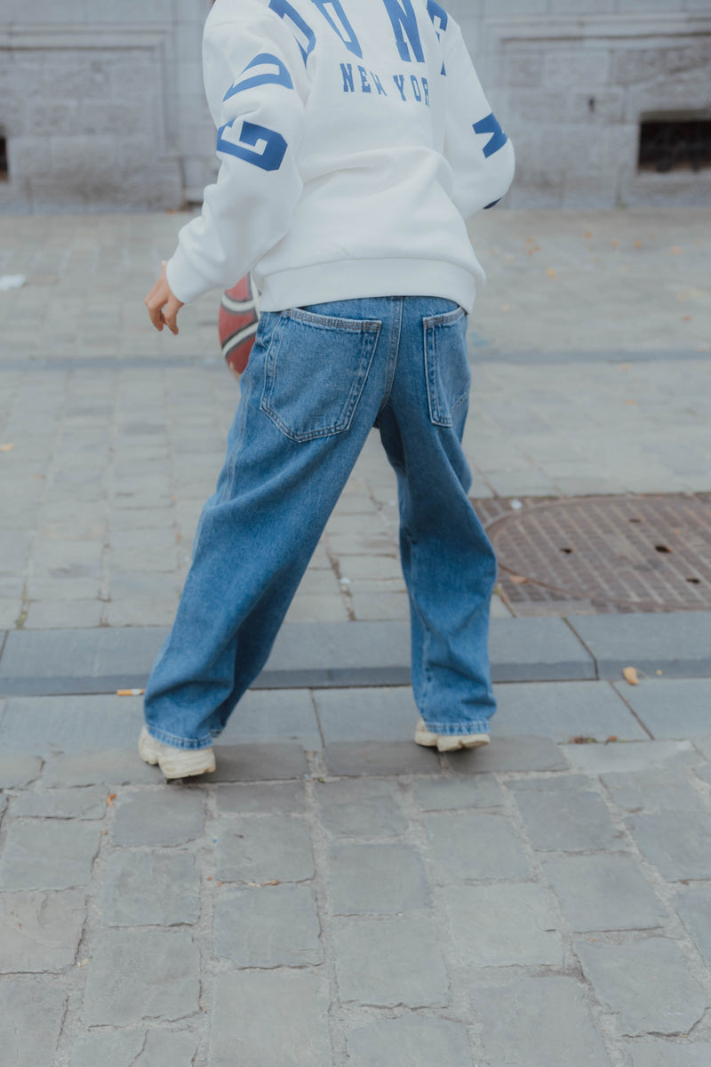 NKMBEN SKATER JEANS 1990 blauw