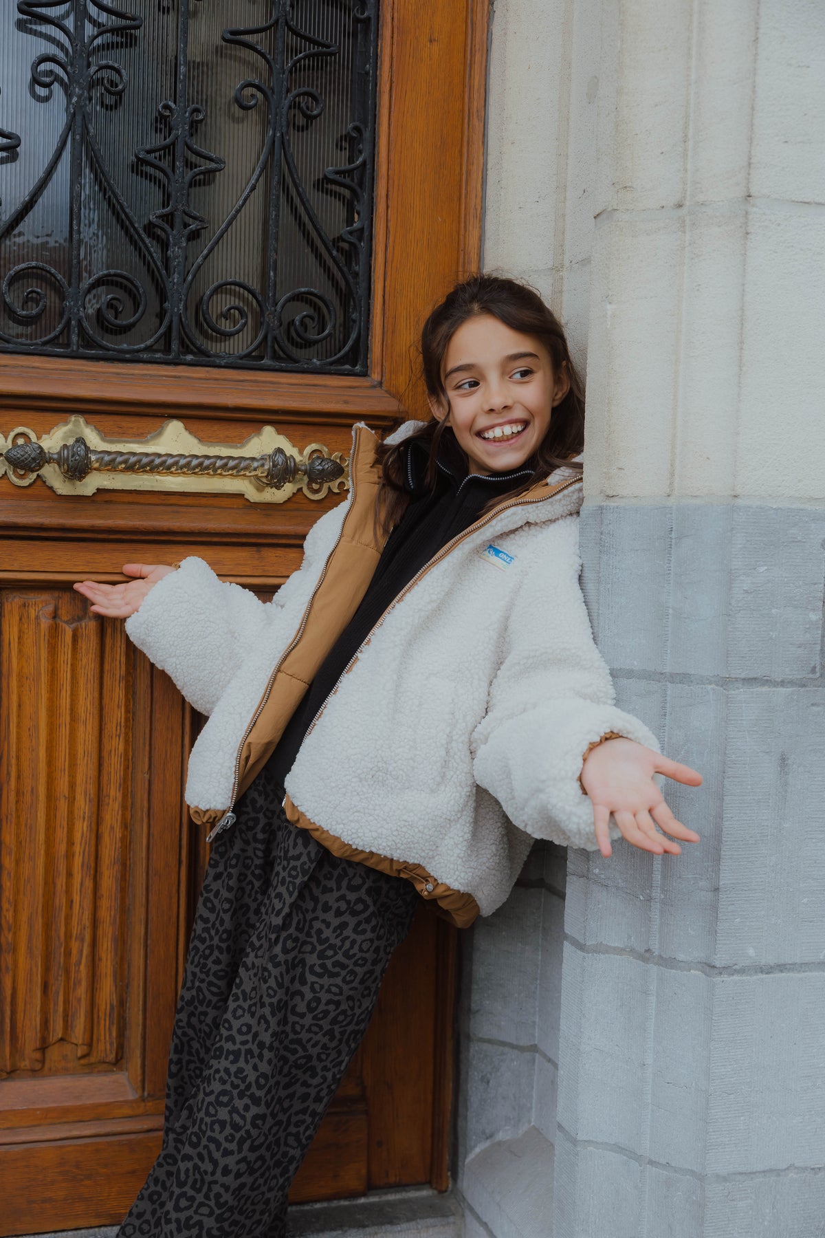 KOGMARIA  REVERSIB PUFFER JACKET beige/bruin