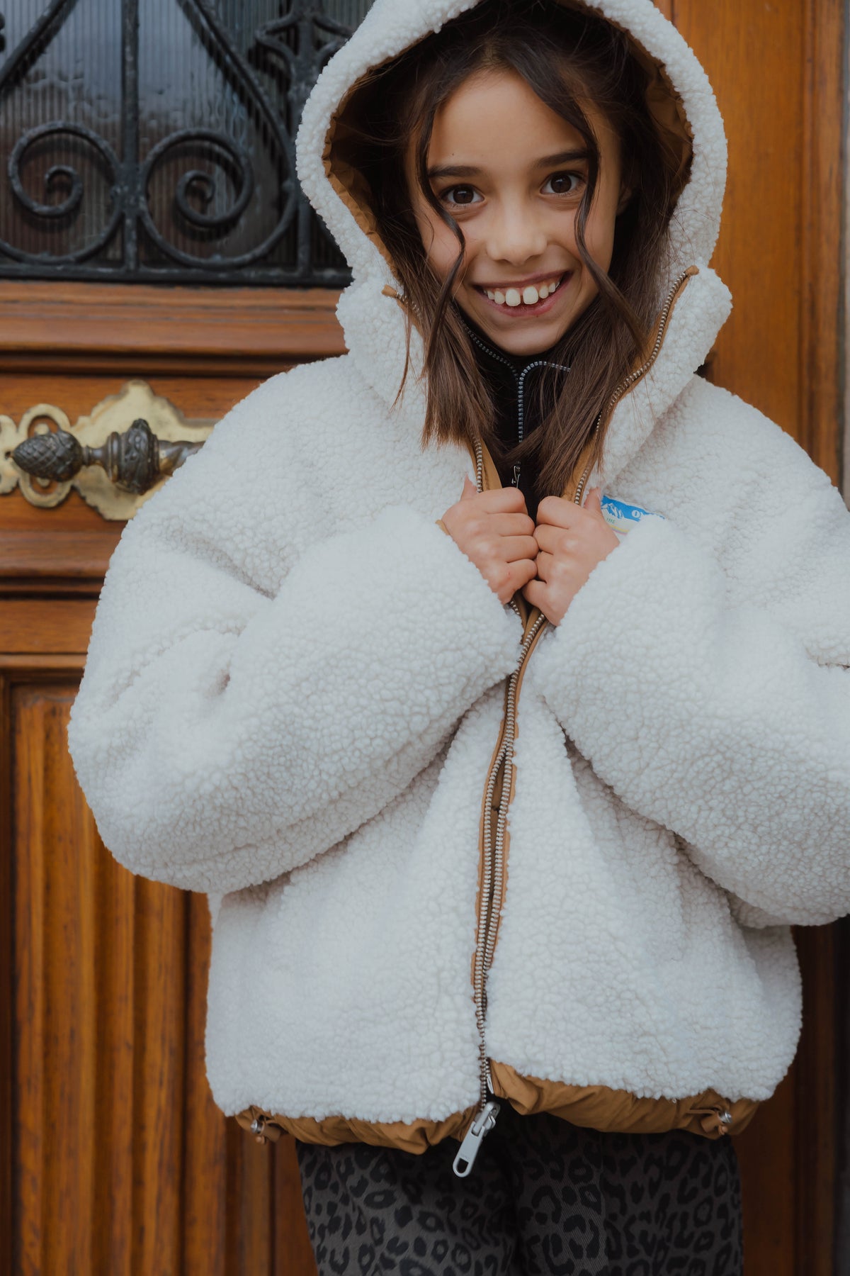 KOGMARIA  REVERSIB PUFFER JACKET beige/bruin