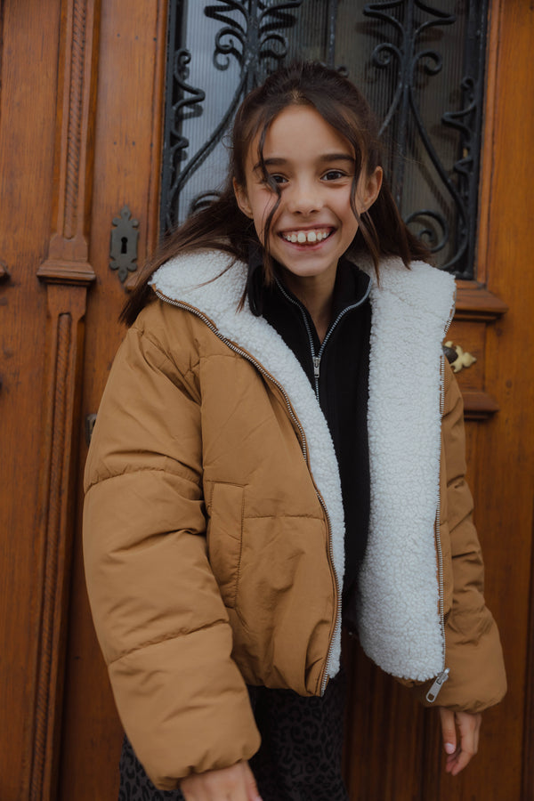 KOGMARIA  REVERSIB PUFFER JACKET beige/bruin