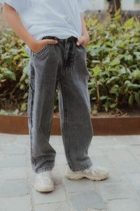 NKMRYAN STRAIGHT CARGO JEANS  4525 grijs