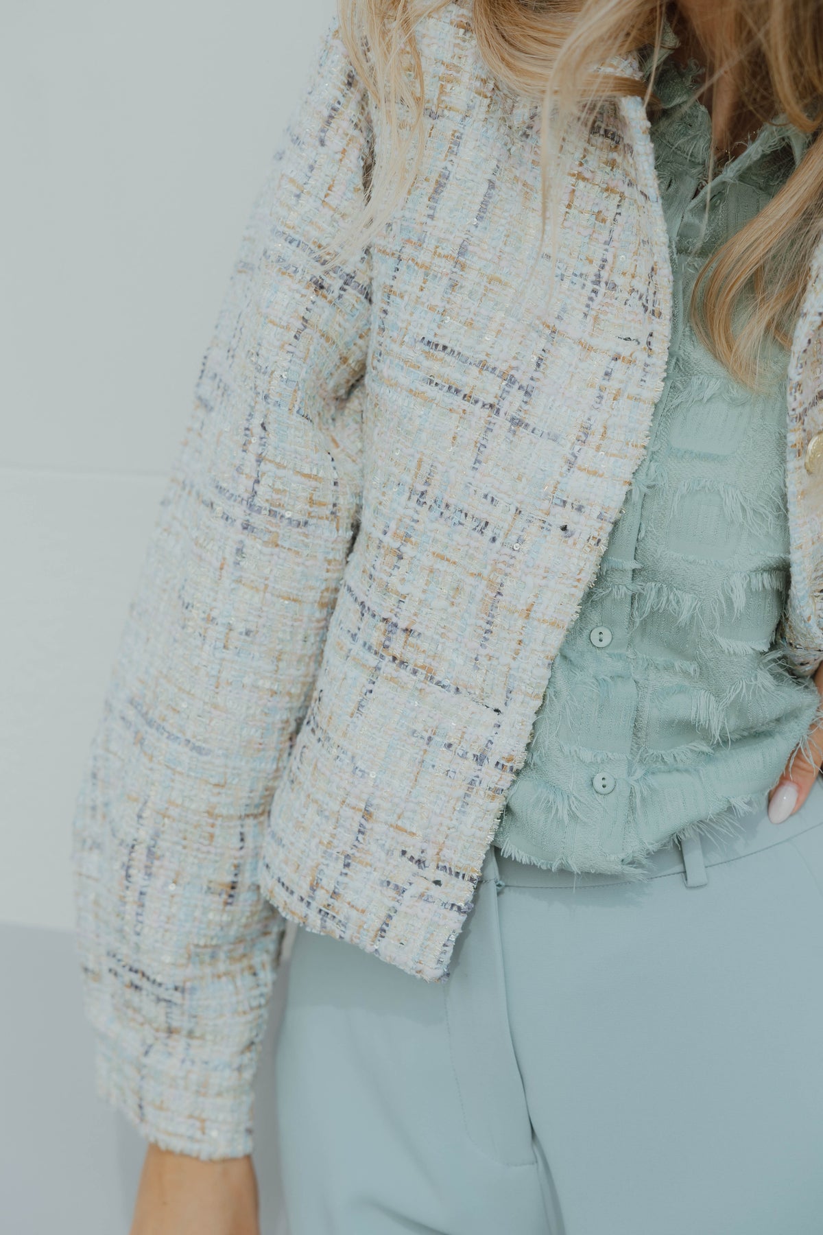 FBBENDA BLOUSE pastel groen