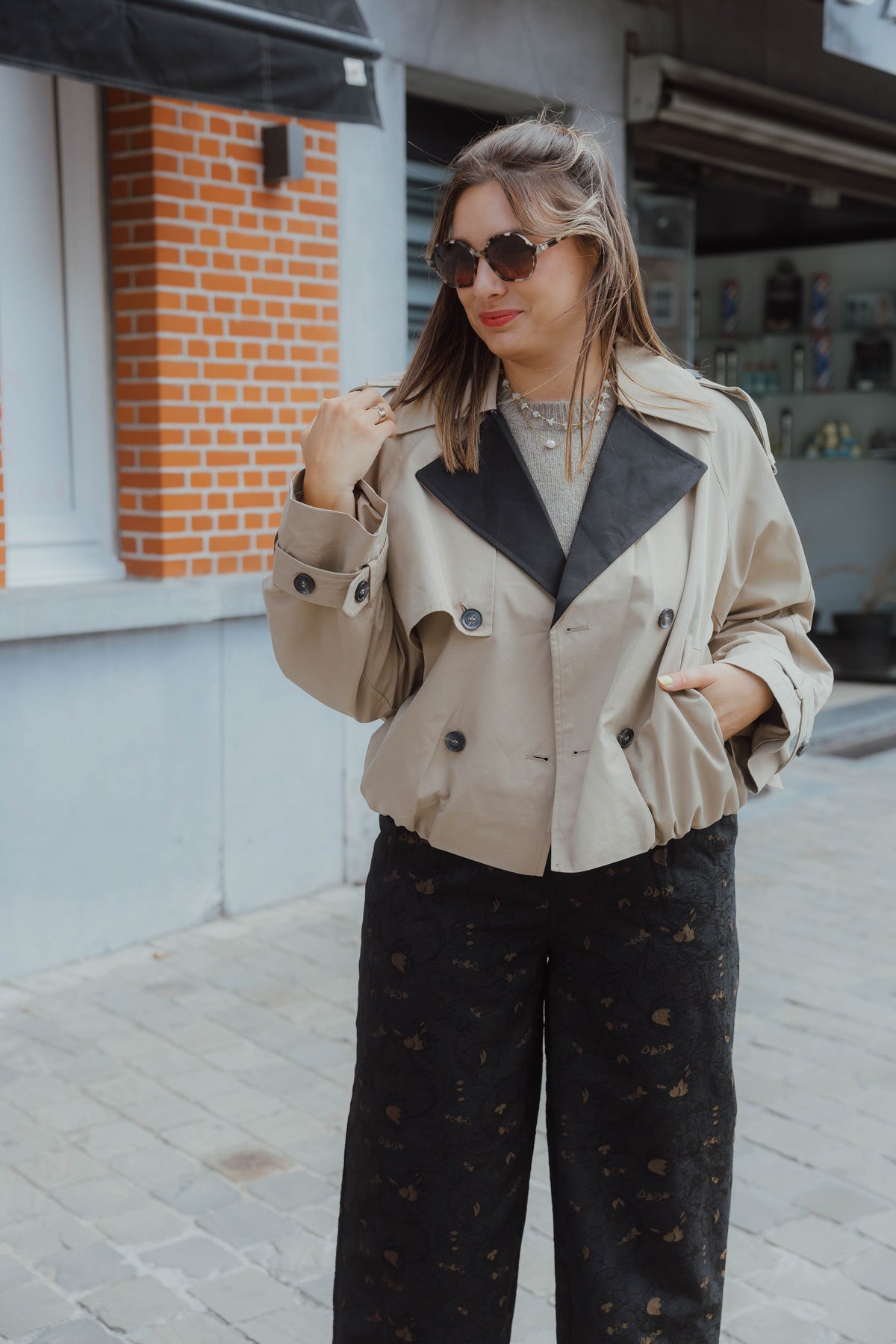 YASELVA SHORT JACKET beige