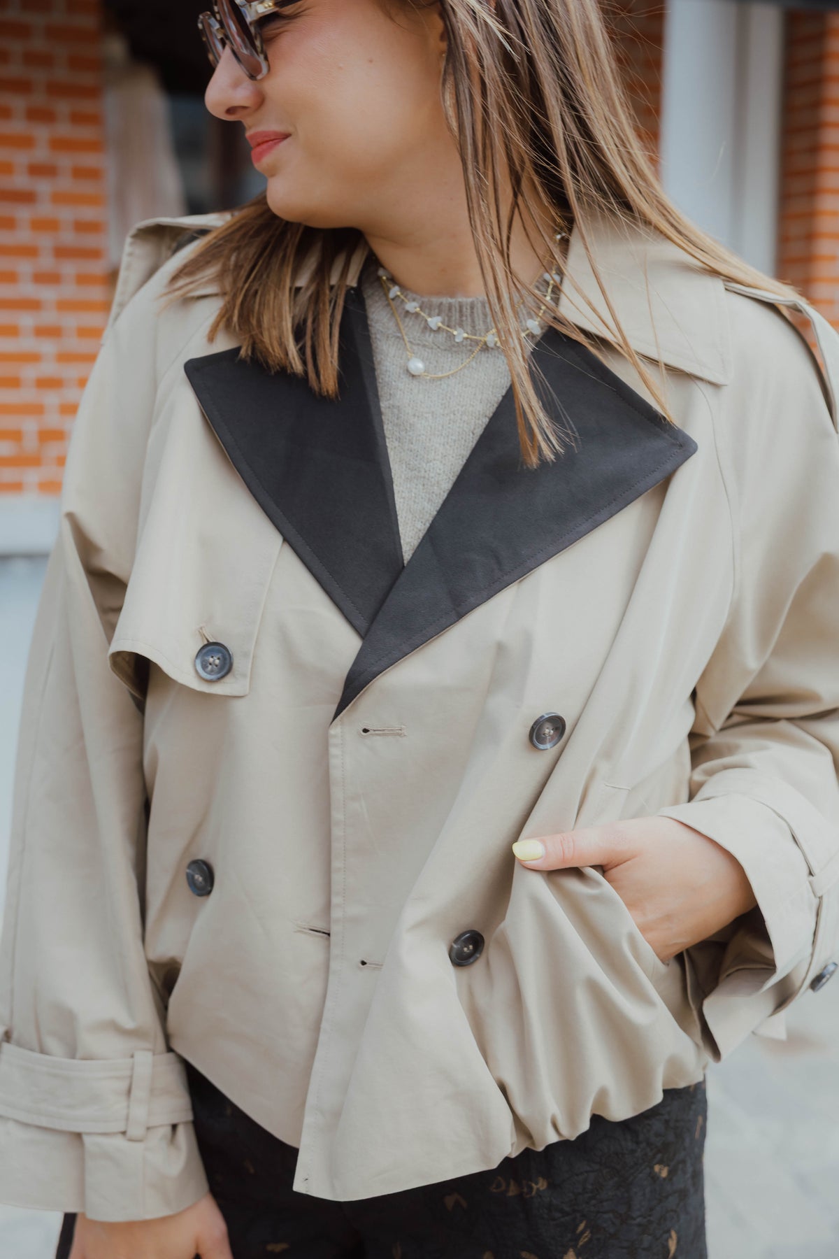 YASELVA SHORT JACKET beige