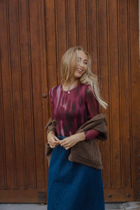 BYPALOMA MESH TOP bordeaux