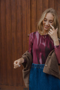 BYPALOMA MESH TOP bordeaux