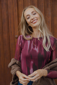 BYPALOMA MESH TOP bordeaux