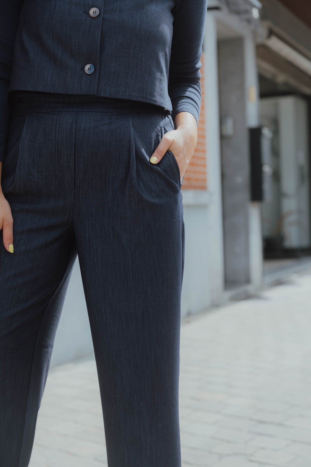 IHJUMI PANT  donker blauw
