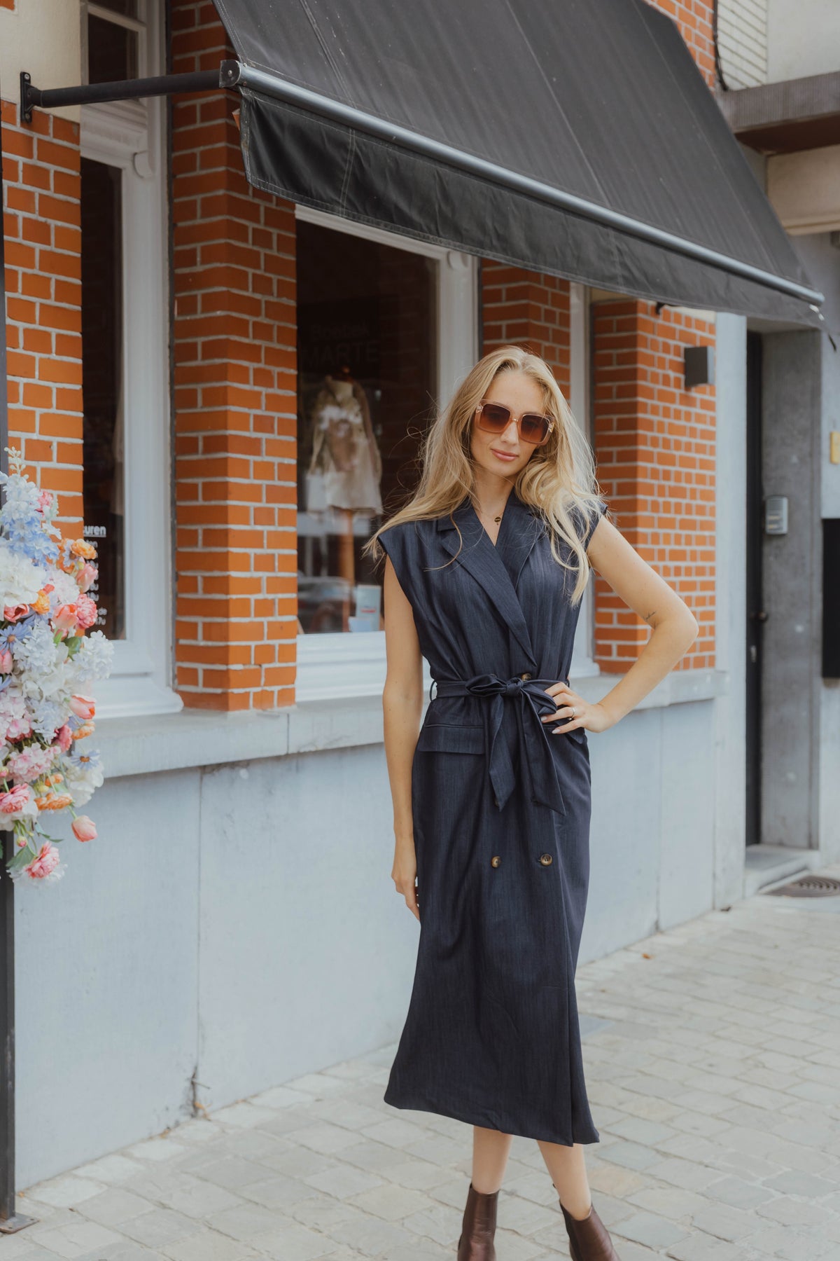 IHJUMI DRESS donker blauw