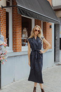 IHJUMI DRESS donker blauw