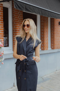IHJUMI DRESS donker blauw