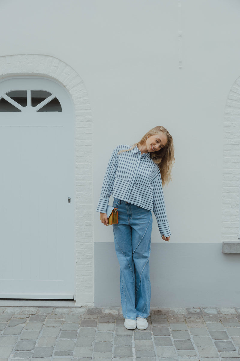 YASLEE SHIRT stripe blauw