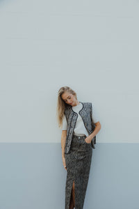 KALEONDRA SKIRT beige/zwart