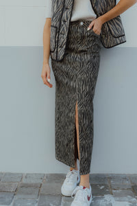 KALEONDRA SKIRT beige/zwart