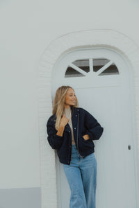 YASFIPURA QUILTED JACKET d blauw