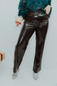 OBJEBBA SNAKE PANT bruin/zwart