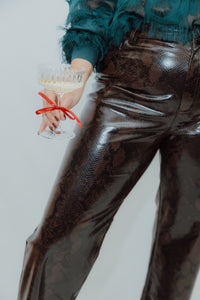 OBJEBBA SNAKE PANT bruin/zwart