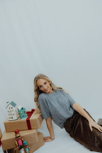 BYOMEA RHINESTONE PULL grijs