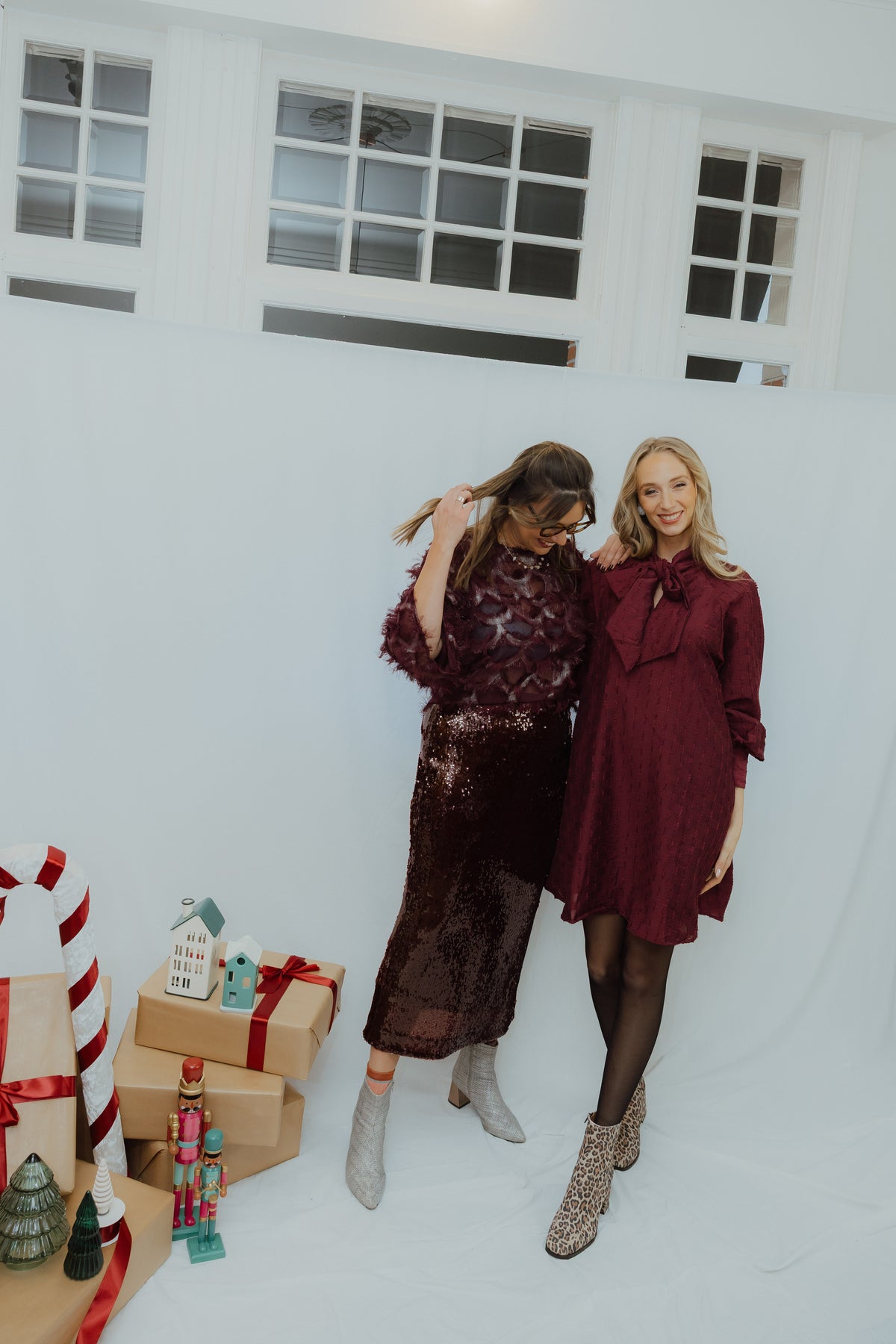 YASJULINA LS DRESS bordeaux