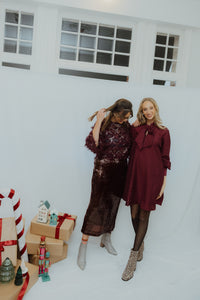 YASJULINA LS DRESS bordeaux