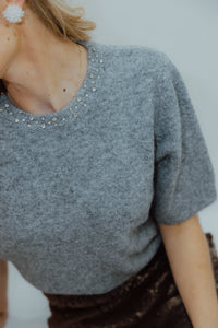 BYOMEA RHINESTONE PULL grijs