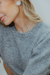 BYOMEA RHINESTONE PULL grijs