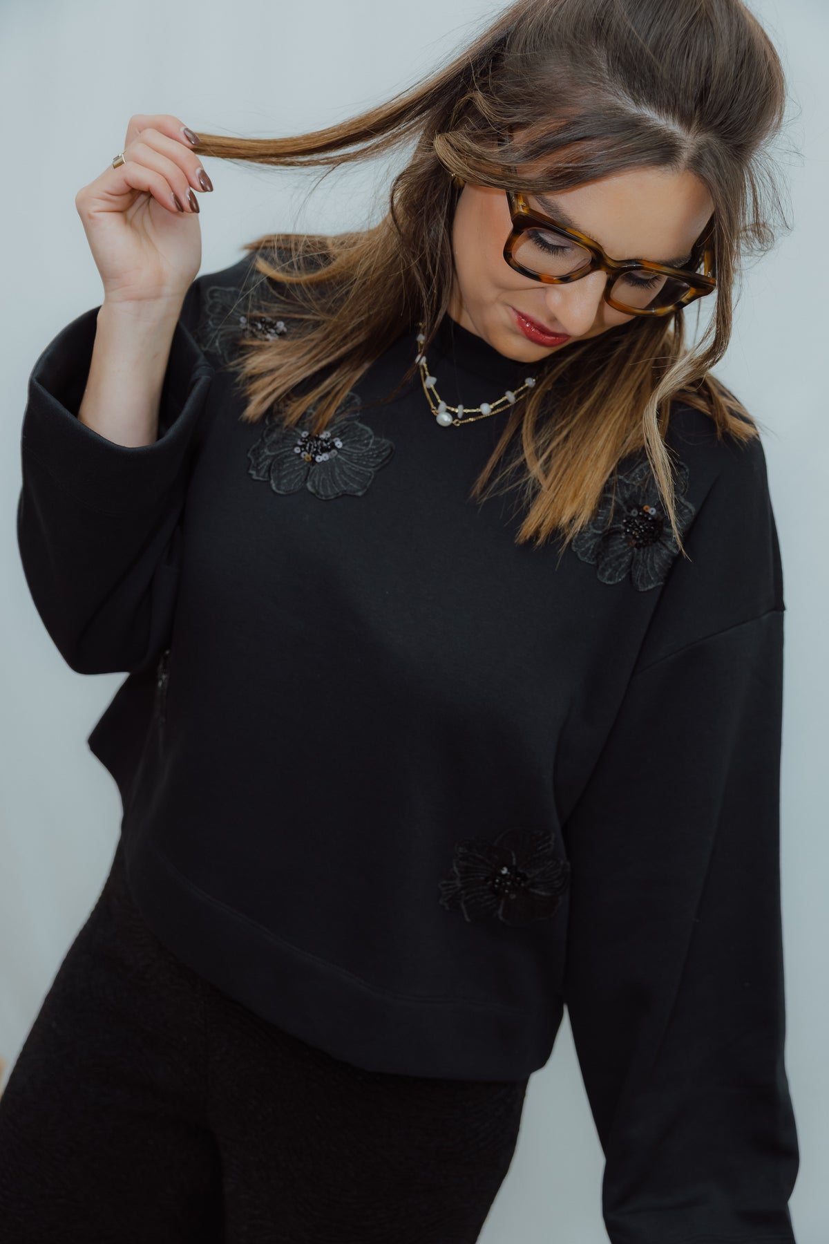 OBJCARLY SWEAT zwart