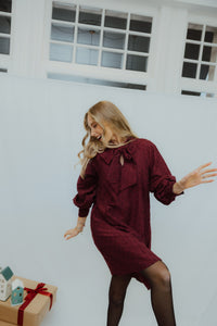 YASJULINA LS DRESS bordeaux