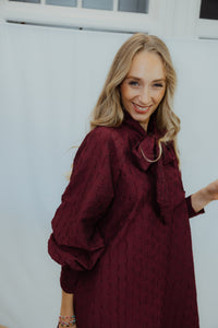 YASJULINA LS DRESS bordeaux