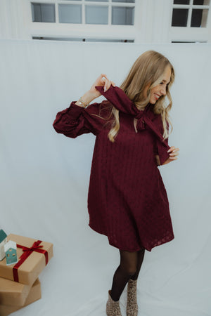YASJULINA LS DRESS bordeaux