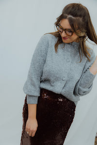 BYOMEA RHINESTONE CARDIGAN grijs