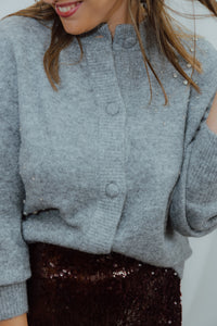 BYOMEA RHINESTONE CARDIGAN grijs