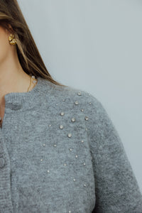 BYOMEA RHINESTONE CARDIGAN grijs