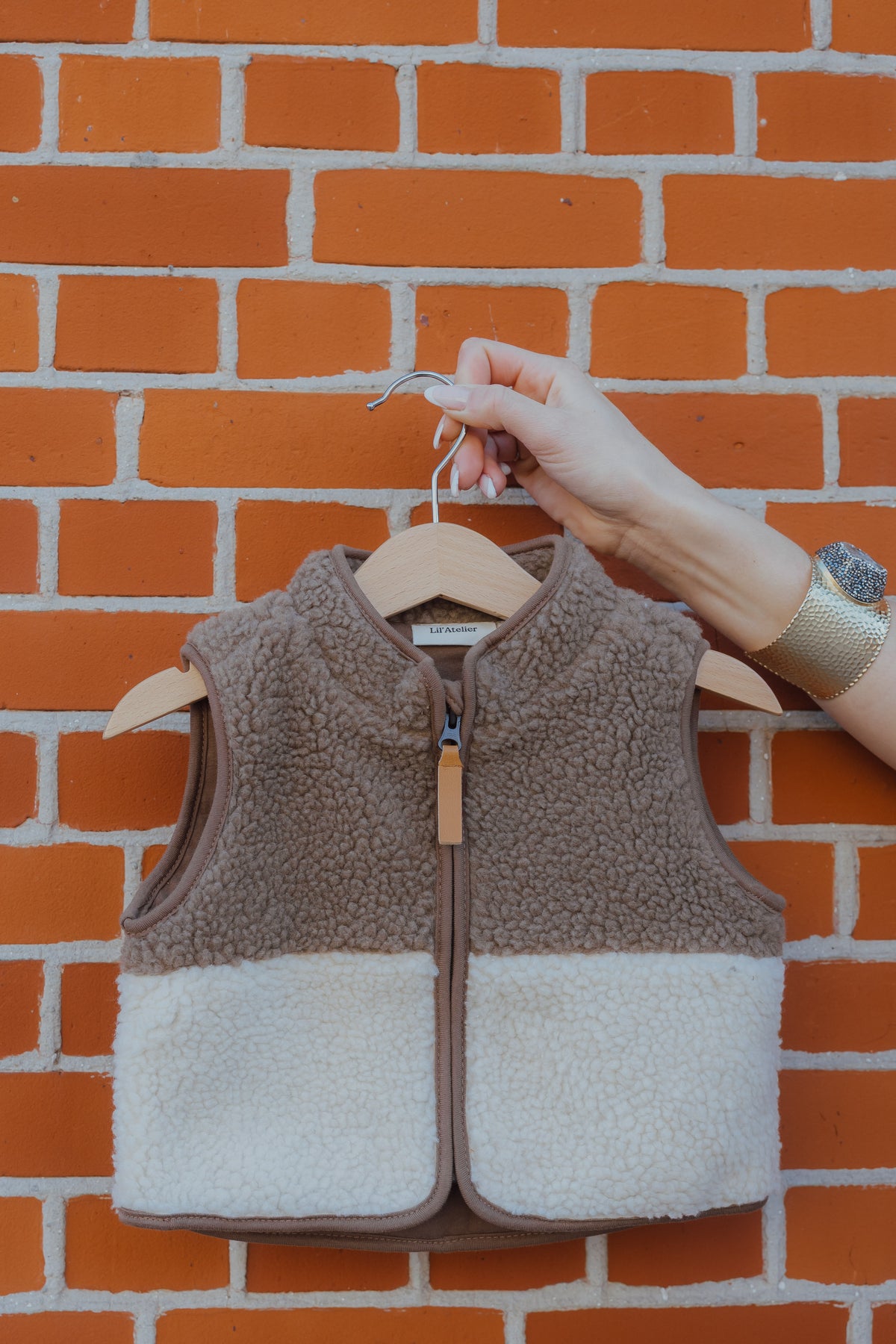NBMLAJO LOOSE VEST LIL bruin/ecru